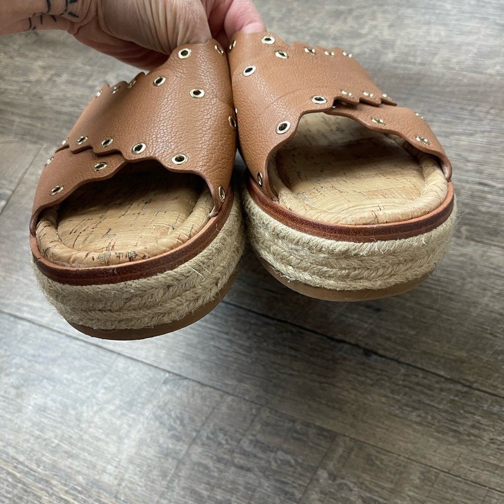 Antonio Melani leather platform espadrille sandals - Picture 4 of 10